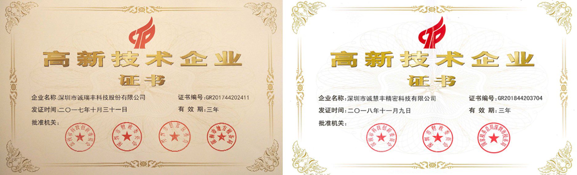 誠瑞豐榮獲“國家高新技術(shù)企業(yè)”榮譽(yù)稱號